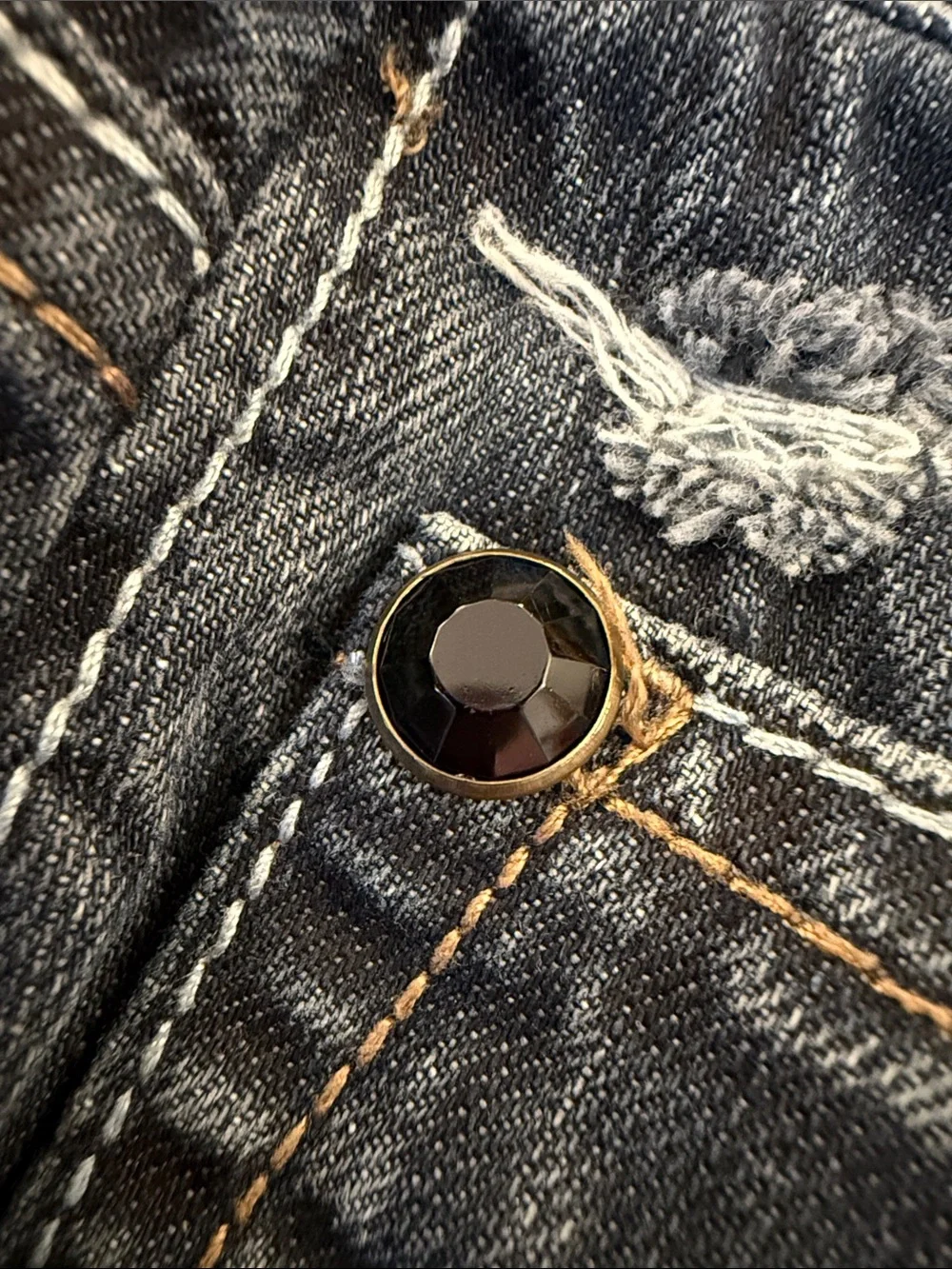 Y2K Circle Of Life Surf Crazy Skull Flap Pocket Jeans 38x31 Distressed Blue